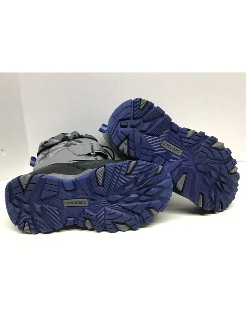 Lands End Kids 12 Sherpa Lined Gray Snow Boots